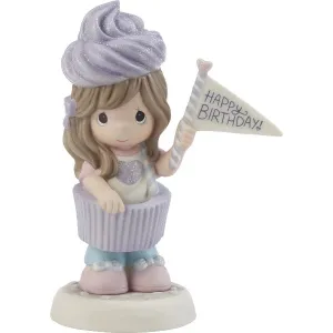 Precious Moments You're the Icing on My Cake Happy Birthday Brunette Girl as Cupcake Figurine Decorative Mirror,Home Decor Mirror