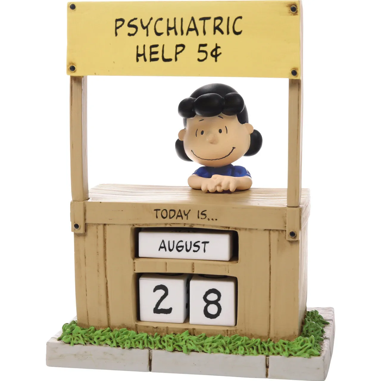 Psychiatric Help Peanuts Lucy Perpetual Calendar Figurine 6" Decorative Mirror,Home Decor Mirror