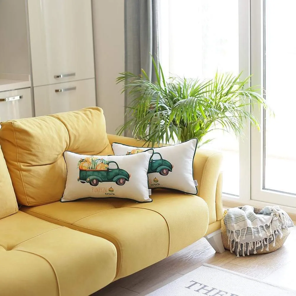 Pumpkin Truck Throw Pillow Covers