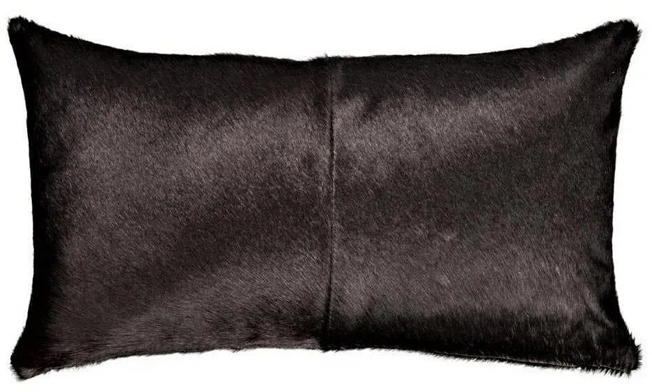 Pure Black Cowhide Pillow Covers