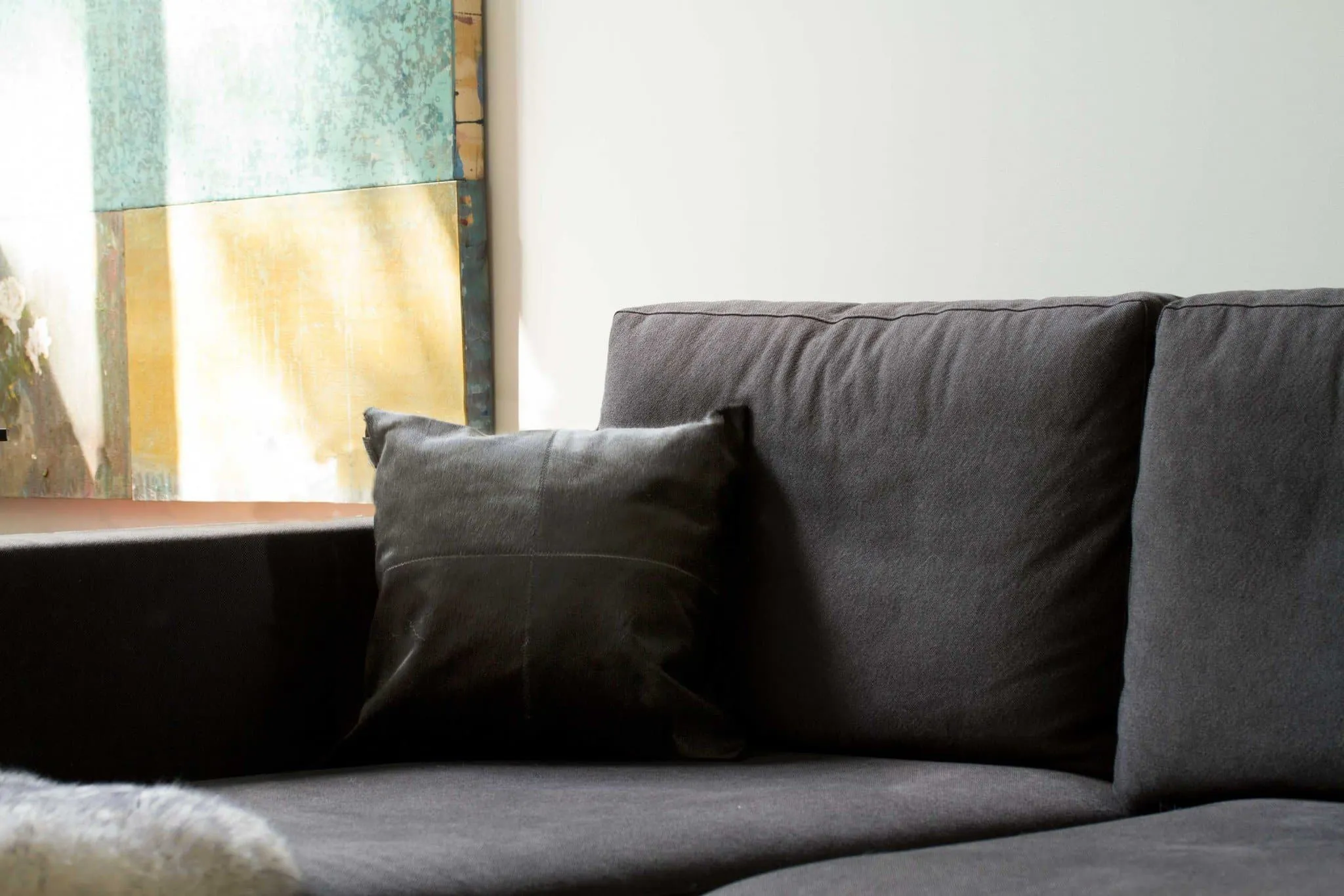 Pure Black Cuatro Cowhide Accent Pillow