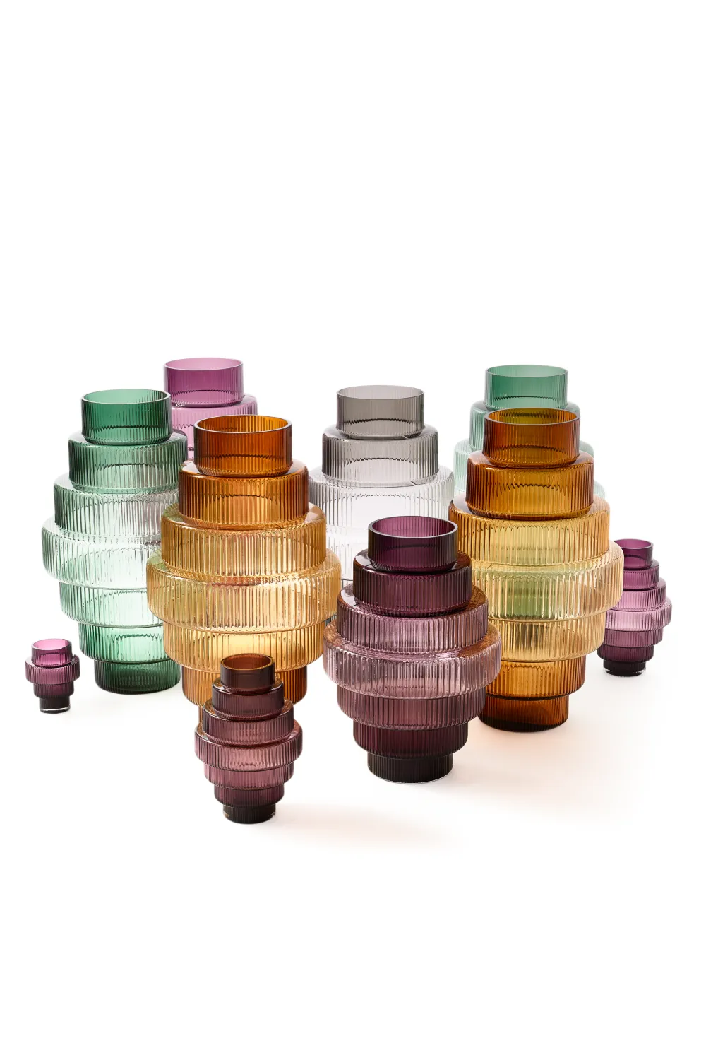 Purple Glass Tiered Vase L | Pols Potten Steps