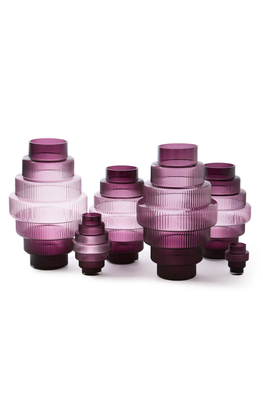 Purple Glass Tiered Vase L | Pols Potten Steps
