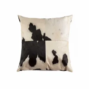 Quatro Panel Black & White Cowhide Pillow storage cart, utility cart