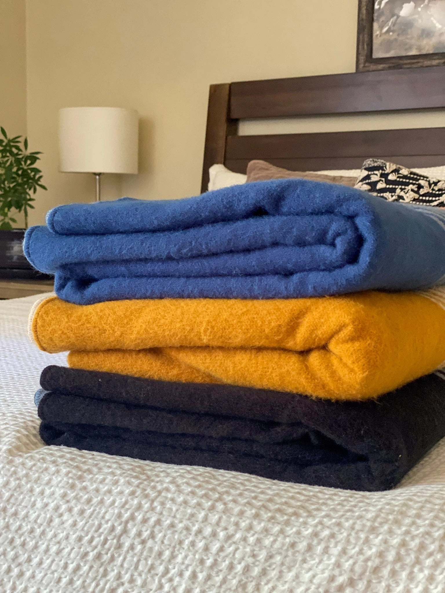 Quilotoa Blue and Gray Luxury Throw Blanket