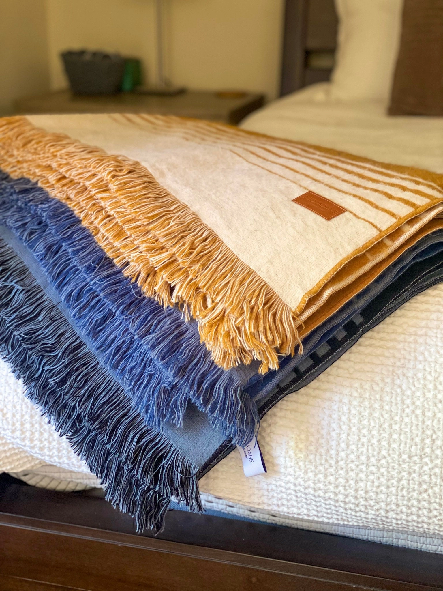 Quilotoa Blue and Gray Luxury Throw Blanket
