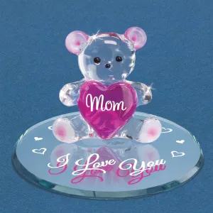 "Mom I Love You" Bear Figurine Decorative Mirror,Home Decor Mirror