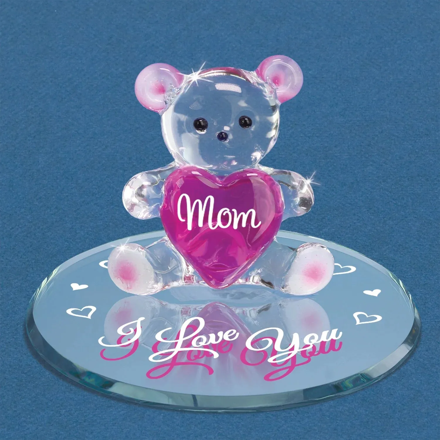 "Mom I Love You" Bear Figurine Decorative Mirror,Home Decor Mirror