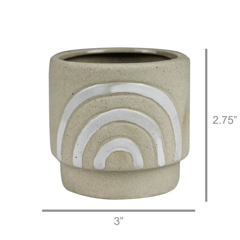 Rainbow Pot, Ceramic, Natural - SM