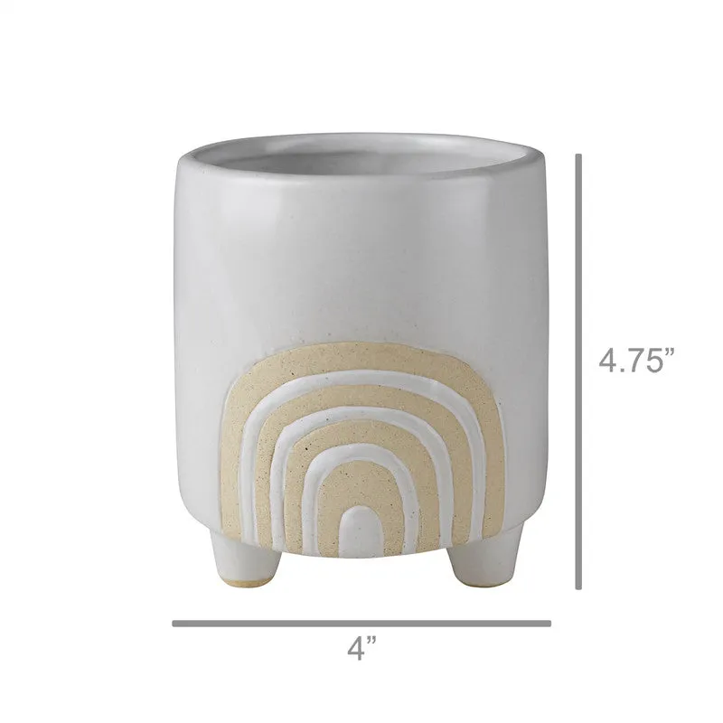Rainbow Pot, Ceramic, White - LRG