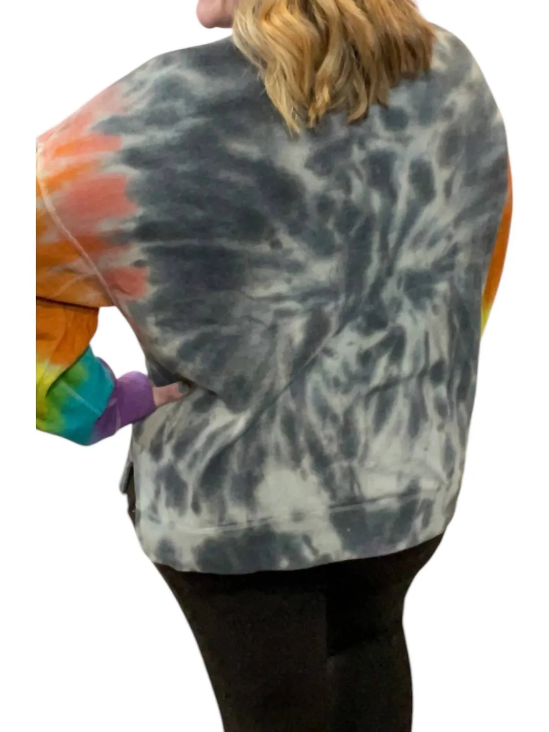 Rainbow Sleeve Tie Dye Sweater In Multi Color