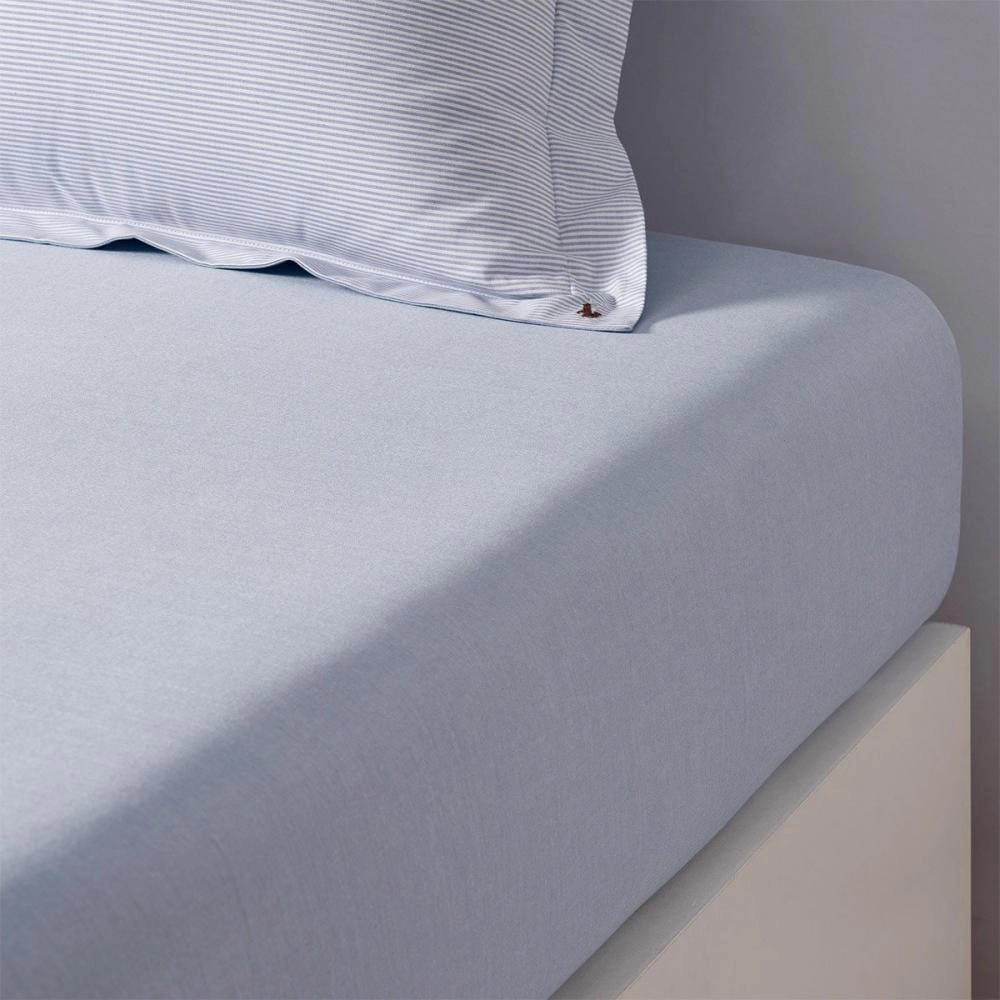 Ralph Lauren Oxford Fitted Sheet Blue Bedding,luxury bedding sets