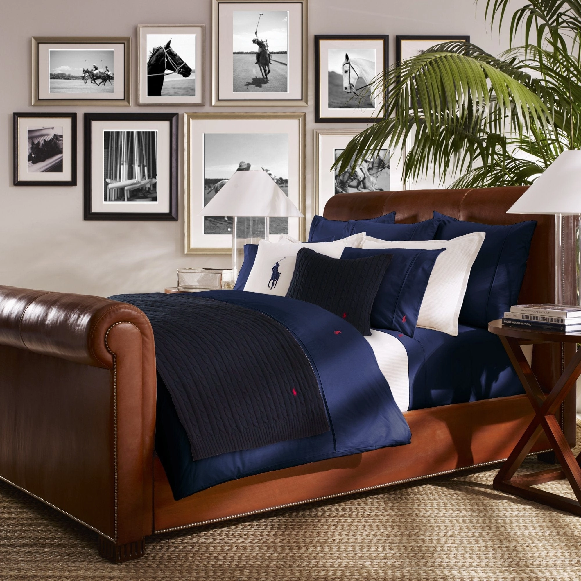 Ralph Lauren Player Navy Fitted Sheet