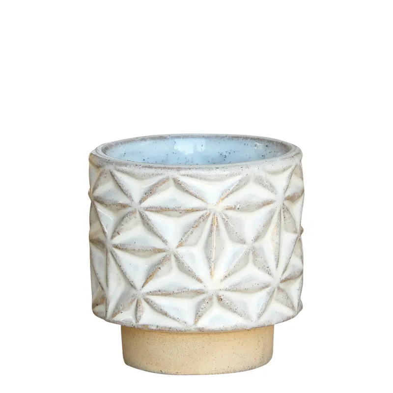 Ramos Geometric Cachepot, Stoneware - 2.5" Vase,Ceramic Vase