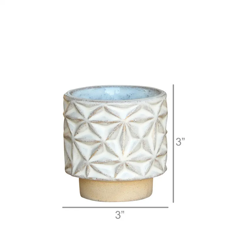 Ramos Geometric Cachepot, Stoneware - 2.5"