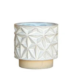 Ramos Geometric Cachepot, Stoneware - 4" Vase,Ceramic Vase