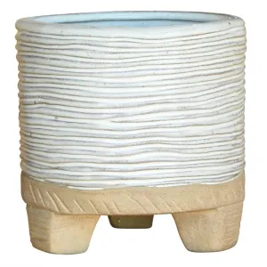 Ramos Horizontal Stripe Cachepot, Stoneware - 6" Vase,Ceramic Vase