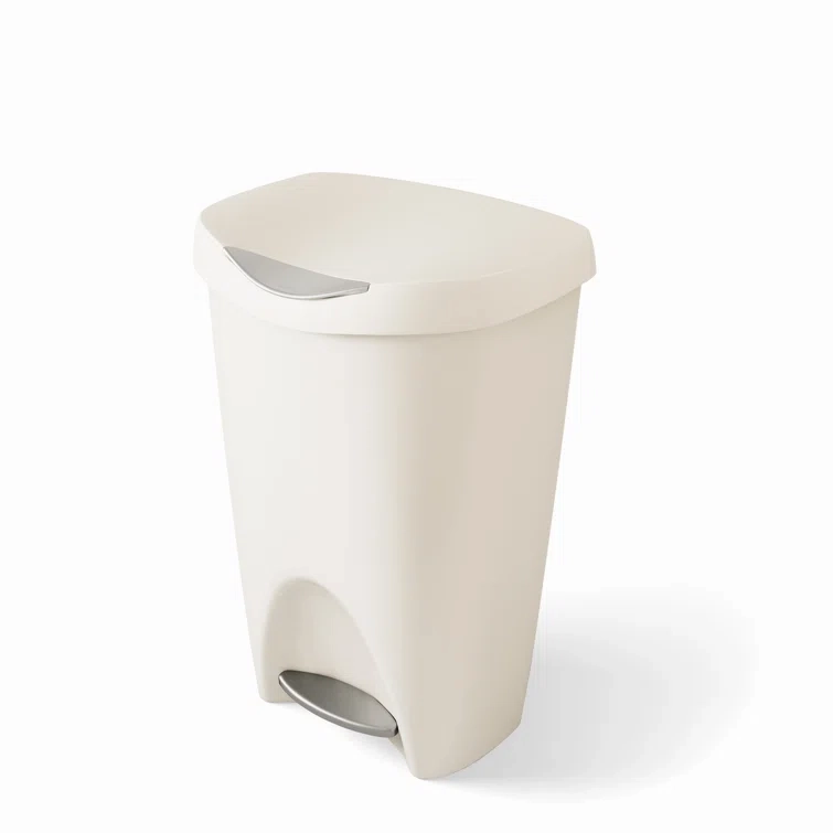 Rayle Plastic 13 Gallon Step On Trash Can