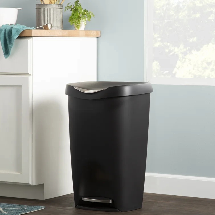 Rayle Plastic 13 Gallon Step On Trash Can