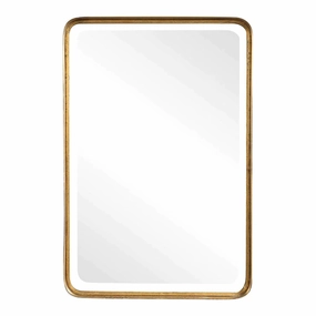 Rectangular Vanity Mirror with Curved Edges and Gold Leafed Frame Cutting Board,Kitchen Board