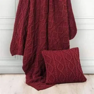 Red Cable Knit Throw Blanket pillow inserts, mattress pad