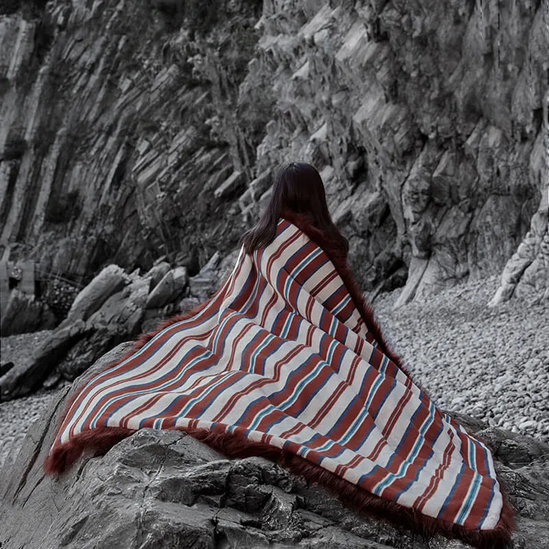 Red Earth Canyon Faux Fur Throw