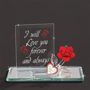 Red Rose, Forever & Always Figurine Decorative Mirror,Home Decor Mirror