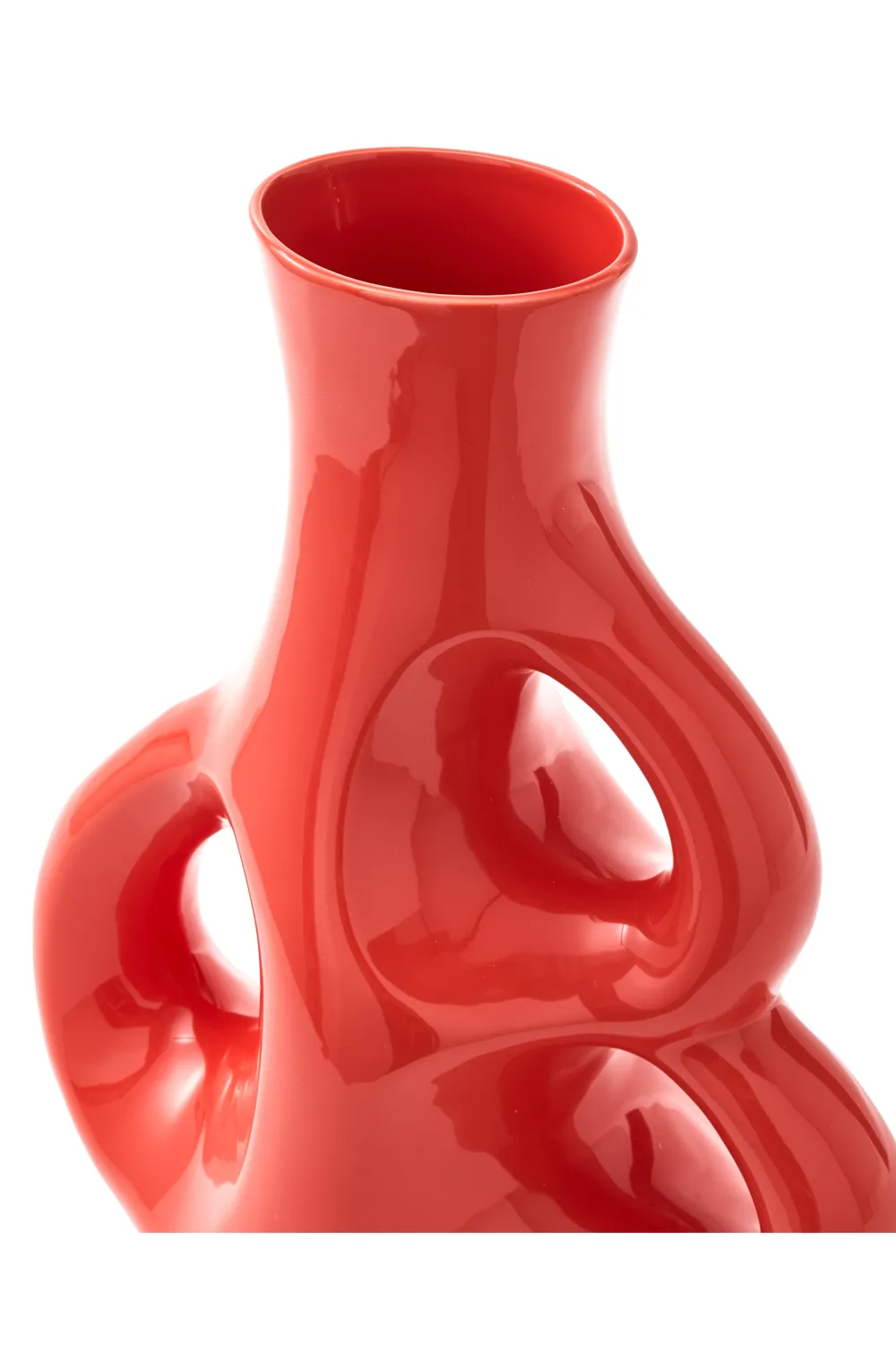 Red Stoneware Vase M | Pols Potten Three Ears