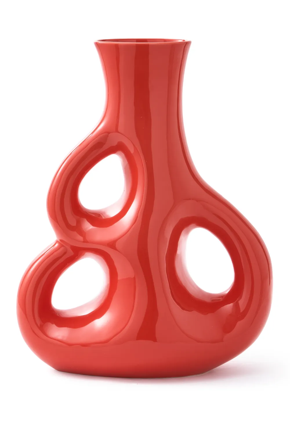 Red Stoneware Vase M | Pols Potten Three Ears