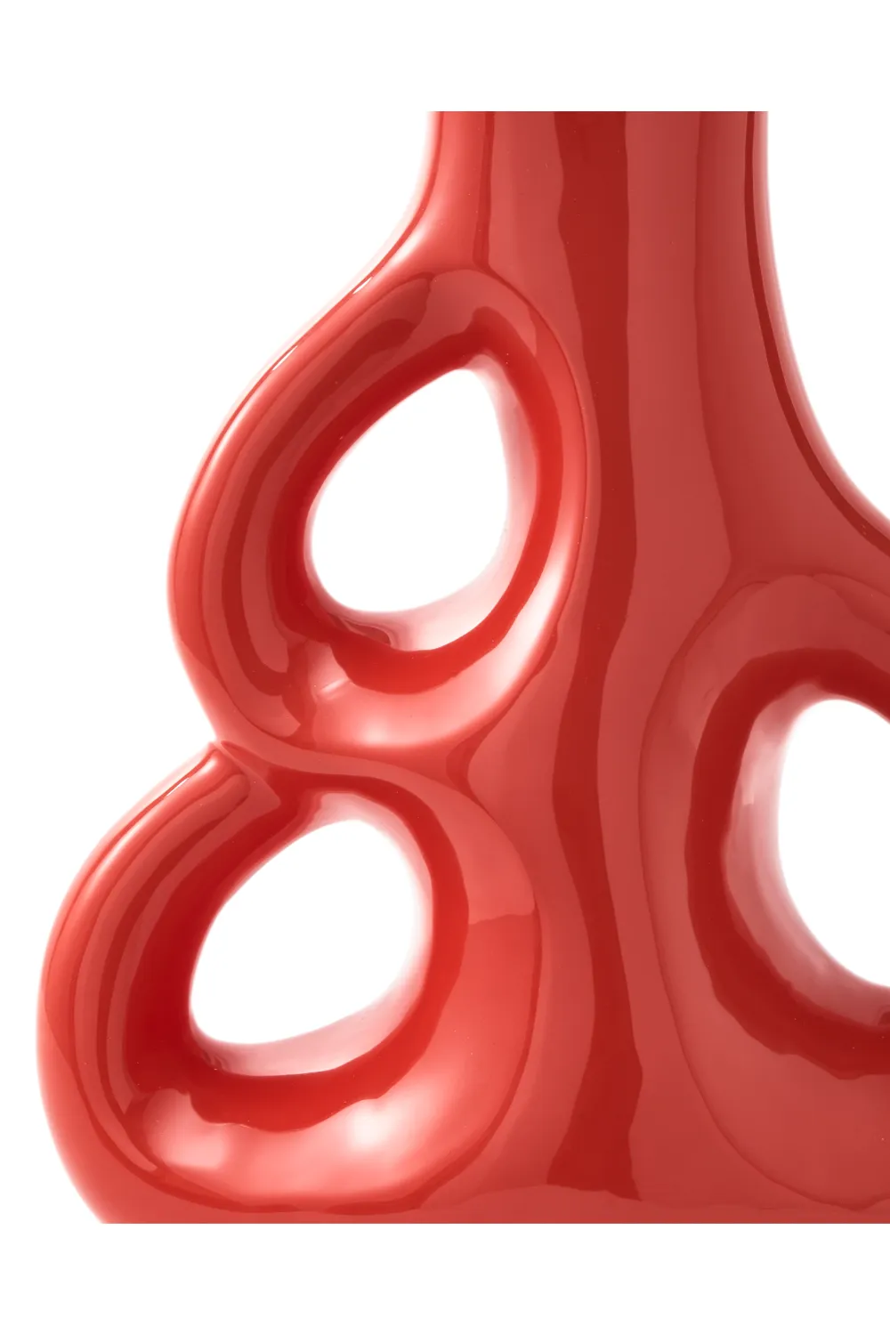 Red Stoneware Vase M | Pols Potten Three Ears