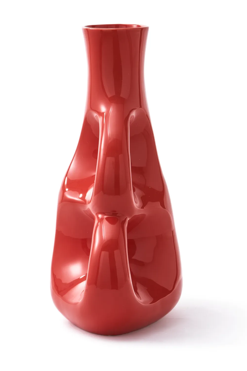 Red Stoneware Vase M | Pols Potten Three Ears