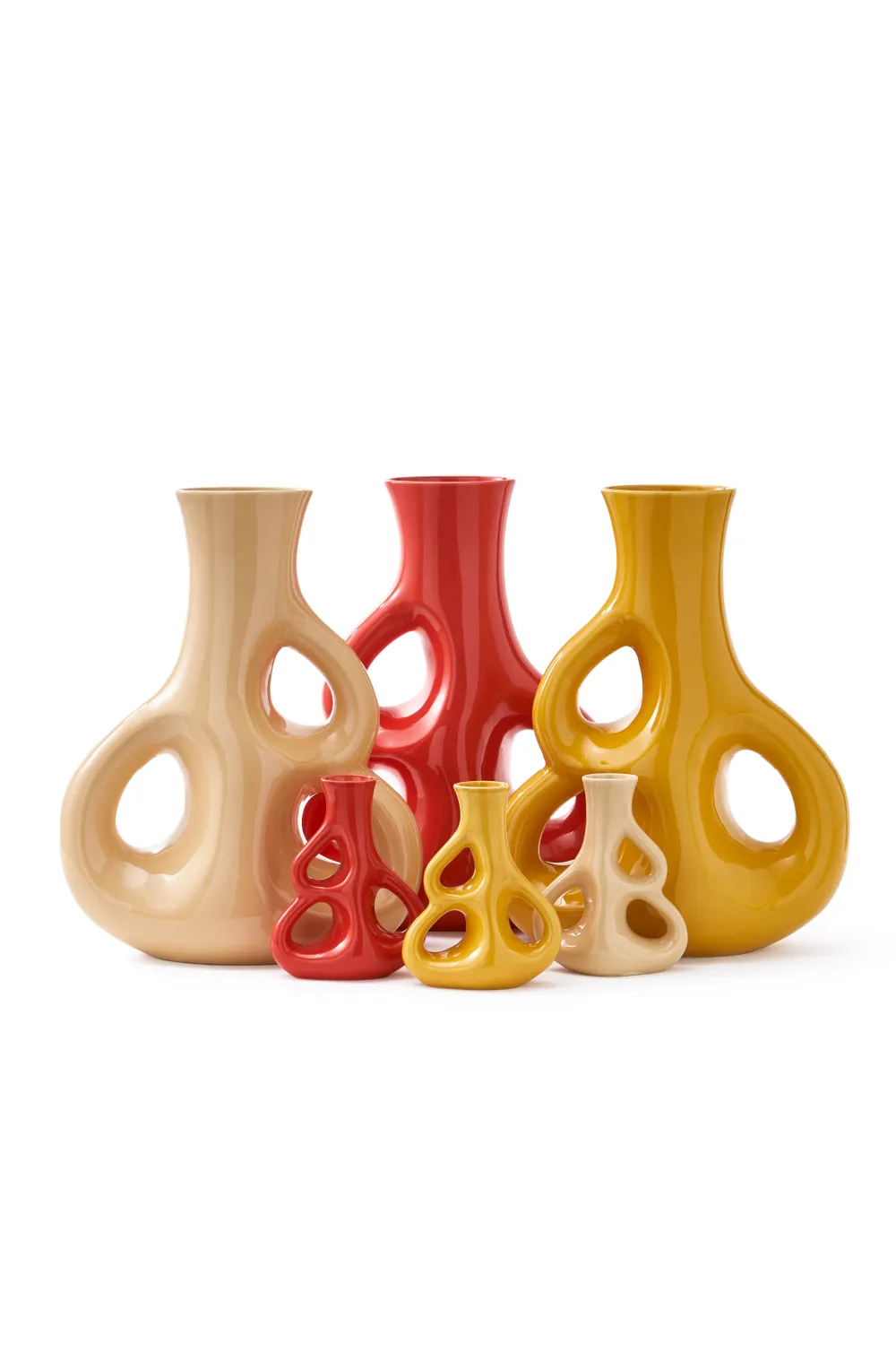Red Stoneware Vase M | Pols Potten Three Ears