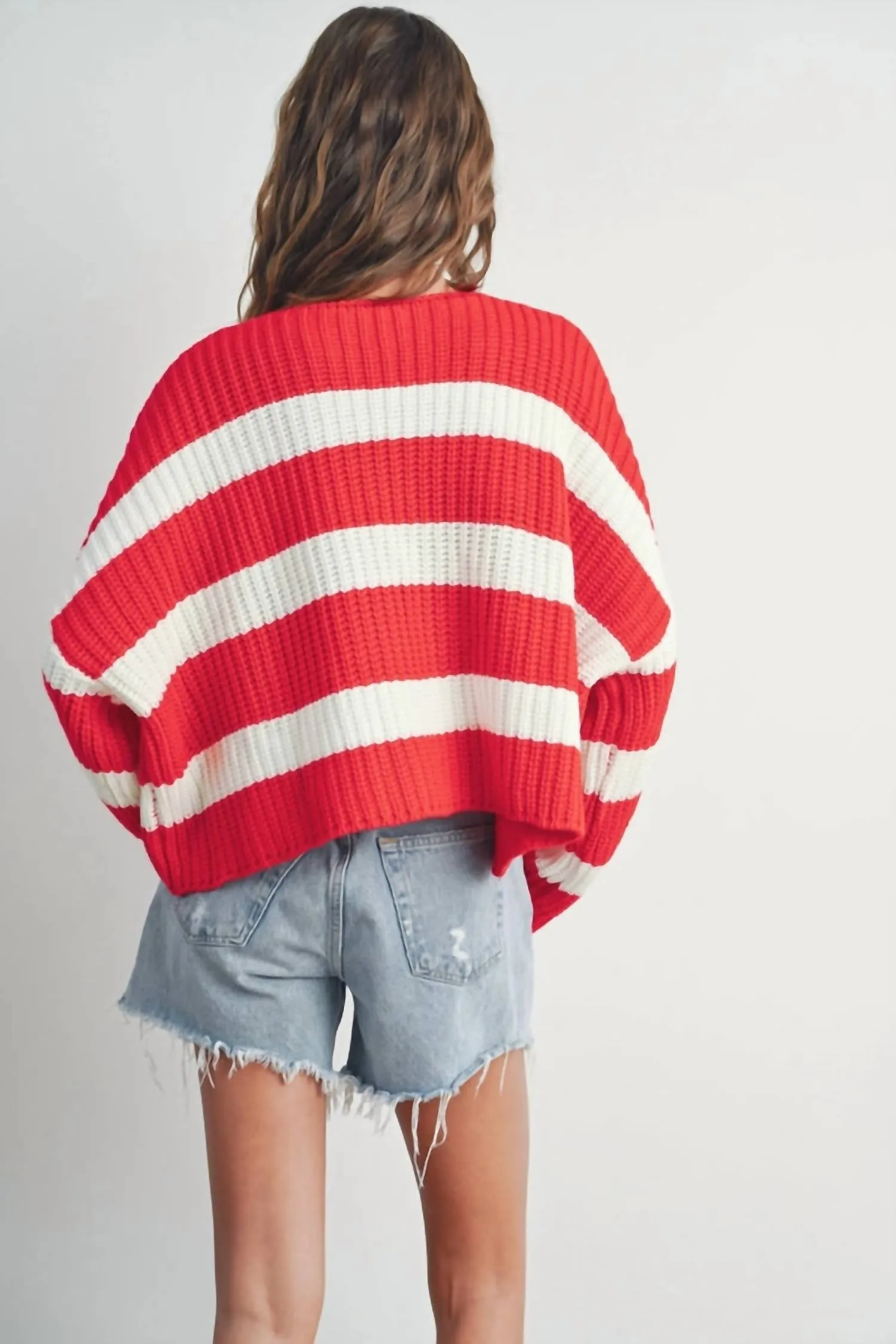 Red Striped Cardigan