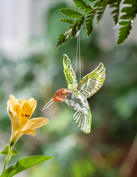Red Throated Hummingbird Acrylic Hanging Figurine