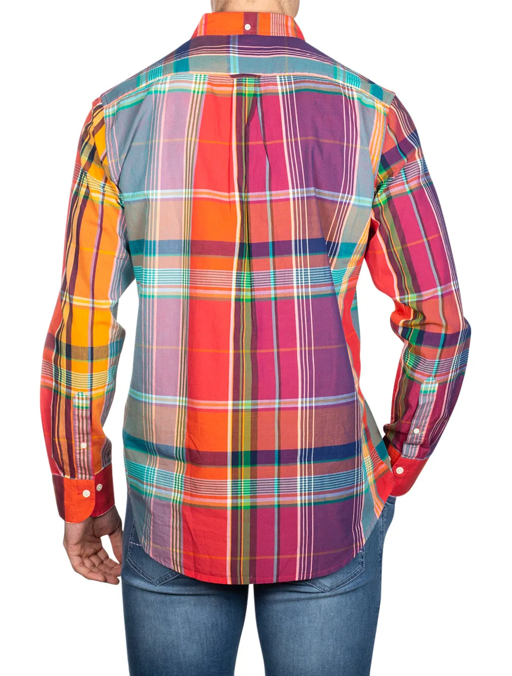 Regular Fit Madras Buttondown Watermelon Pink