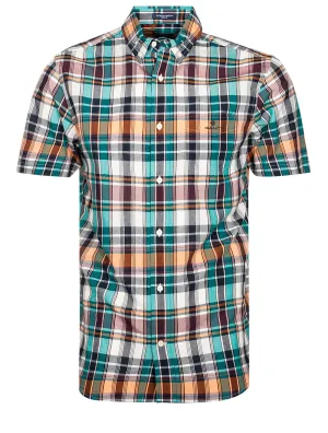 Regular Indian Madras short Sleeve shirt Evening Blue