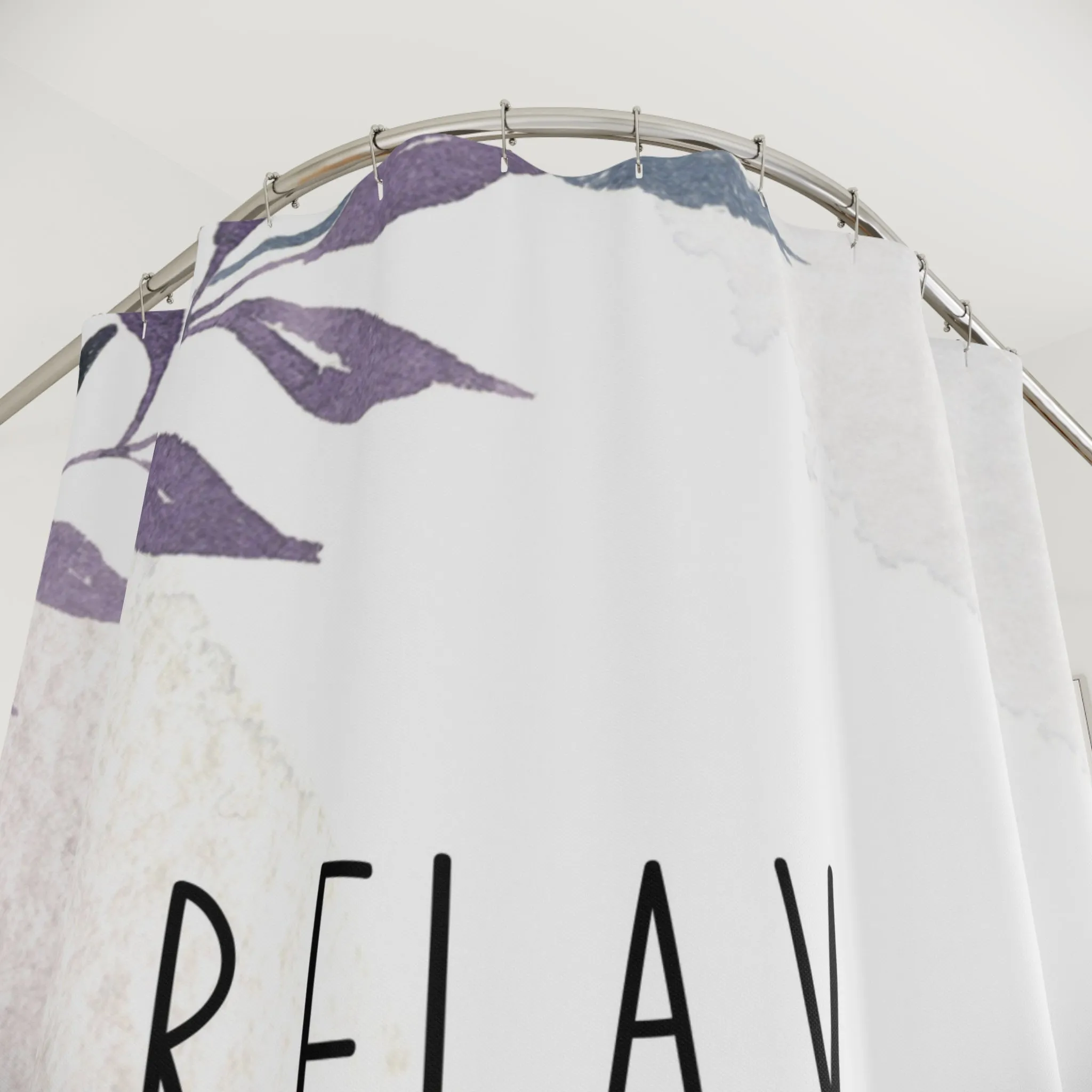 Relax Shower Curtain | Rae Dunn Inspired, Lavender Leaves