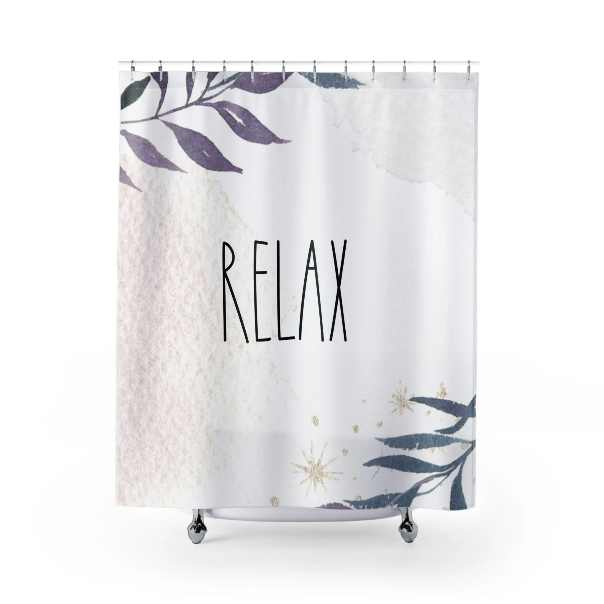 Relax Shower Curtain | Rae Dunn Inspired, Lavender Leaves Lighting,Home Lighting