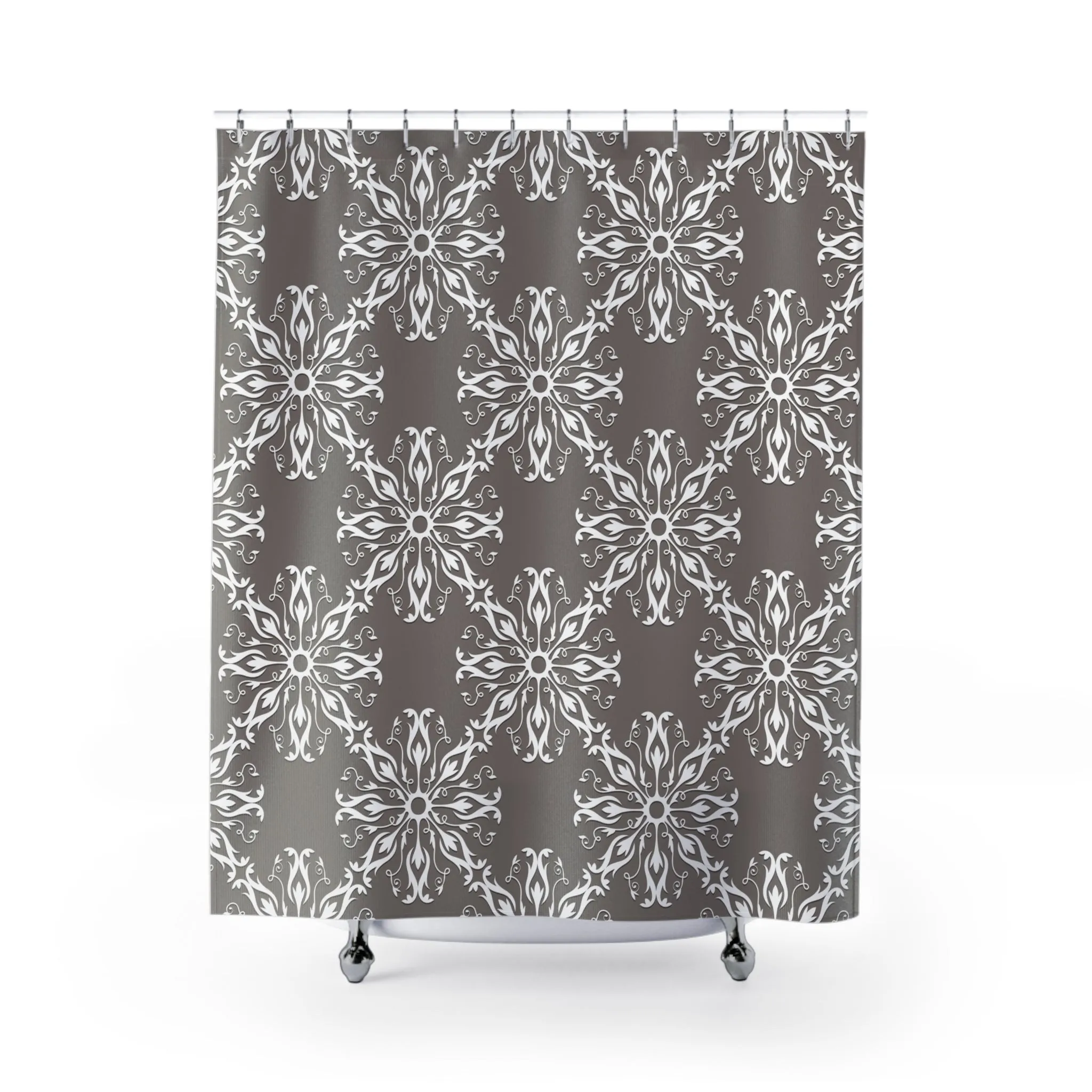 Retro Shower Curtain | Vintage Art Deco, Nouveau Grey White Lighting,Home Lighting