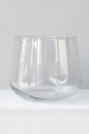 Reverse Taper Round Bottom Vase clear glass 6h x7w Vase,Flower Vase