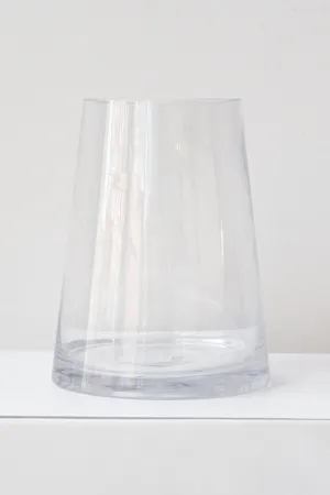 Reverse Taper Round Bottom Vase clear glass 7h x 5.5w x 3.5 Vase,Flower Vase