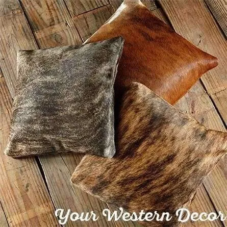 Reversible Brindle Cowhide Pillows storage cart, utility cart