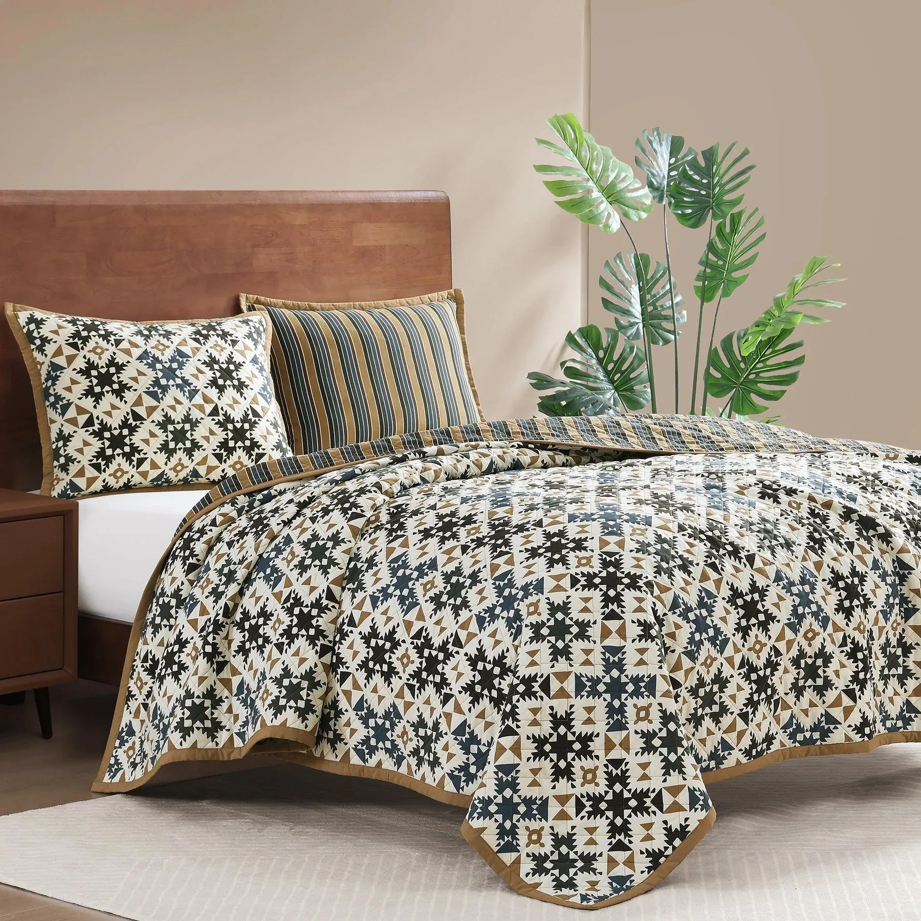 Reversible Stripe Quilt Set