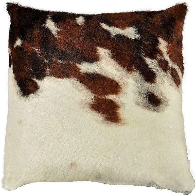 Reversible Tri Color Cowhide Throw Pillows