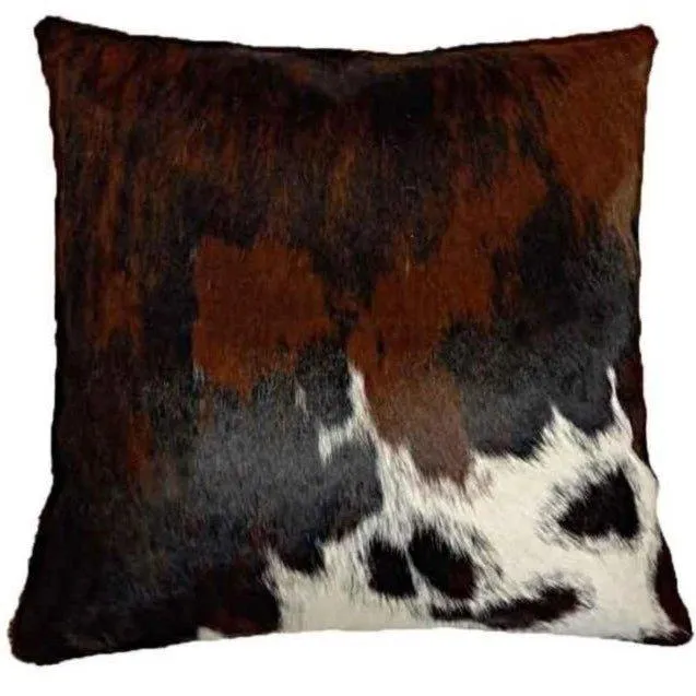 Reversible Tri Color Cowhide Throw Pillows