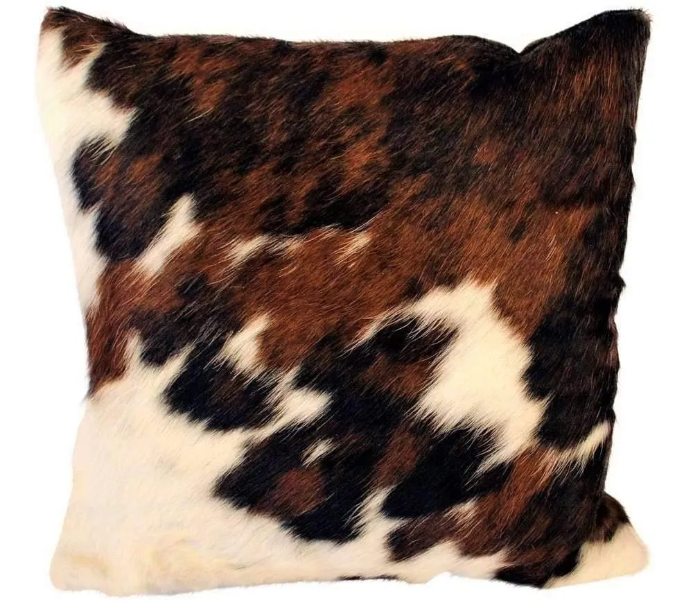 Reversible Tri Color Cowhide Throw Pillows