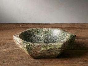Rhodes Large Marble Hexagon Bowl in Green Forest Home Decor & Accessories,decorative home accessories