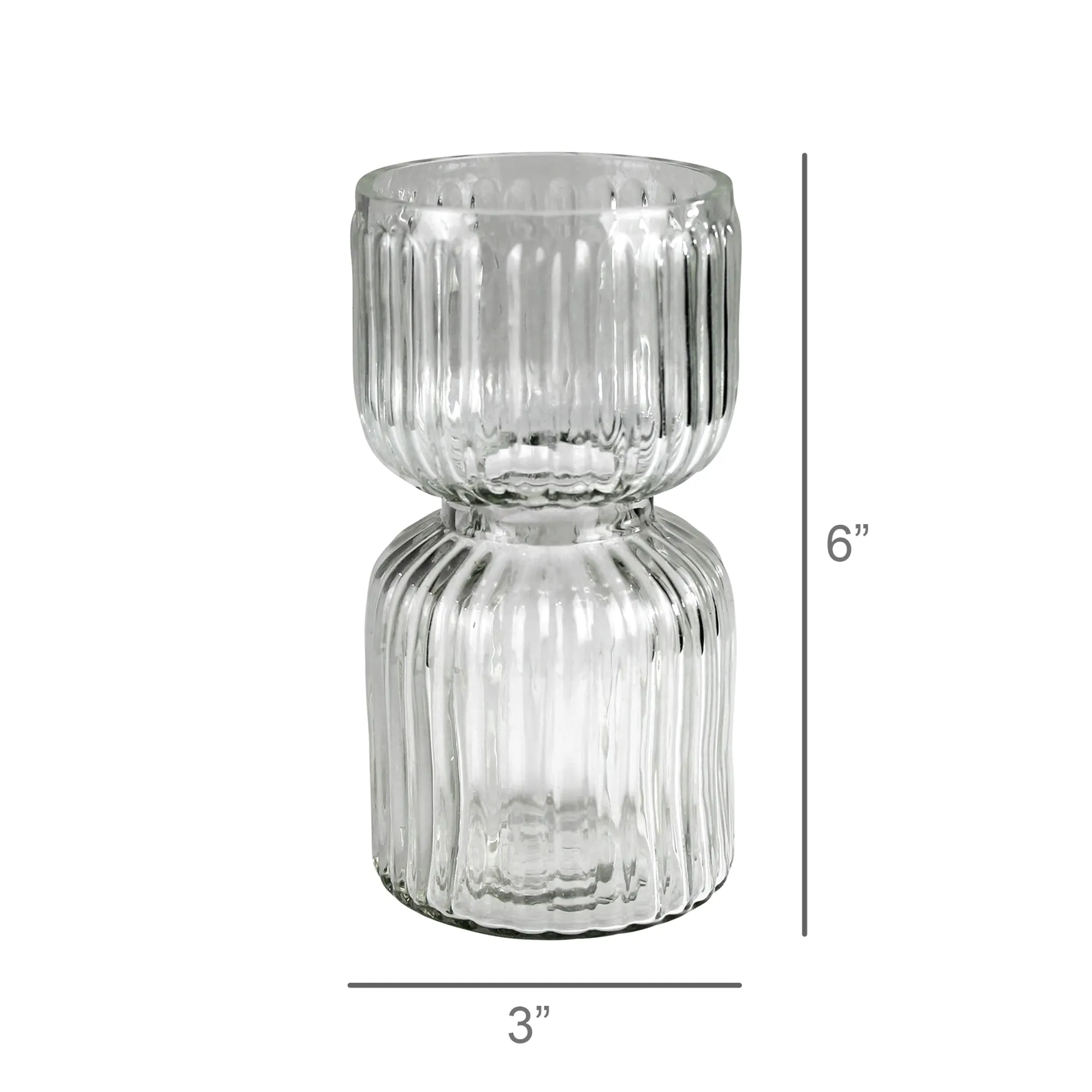 Ribbed Bulb Vase, Glass - Sm