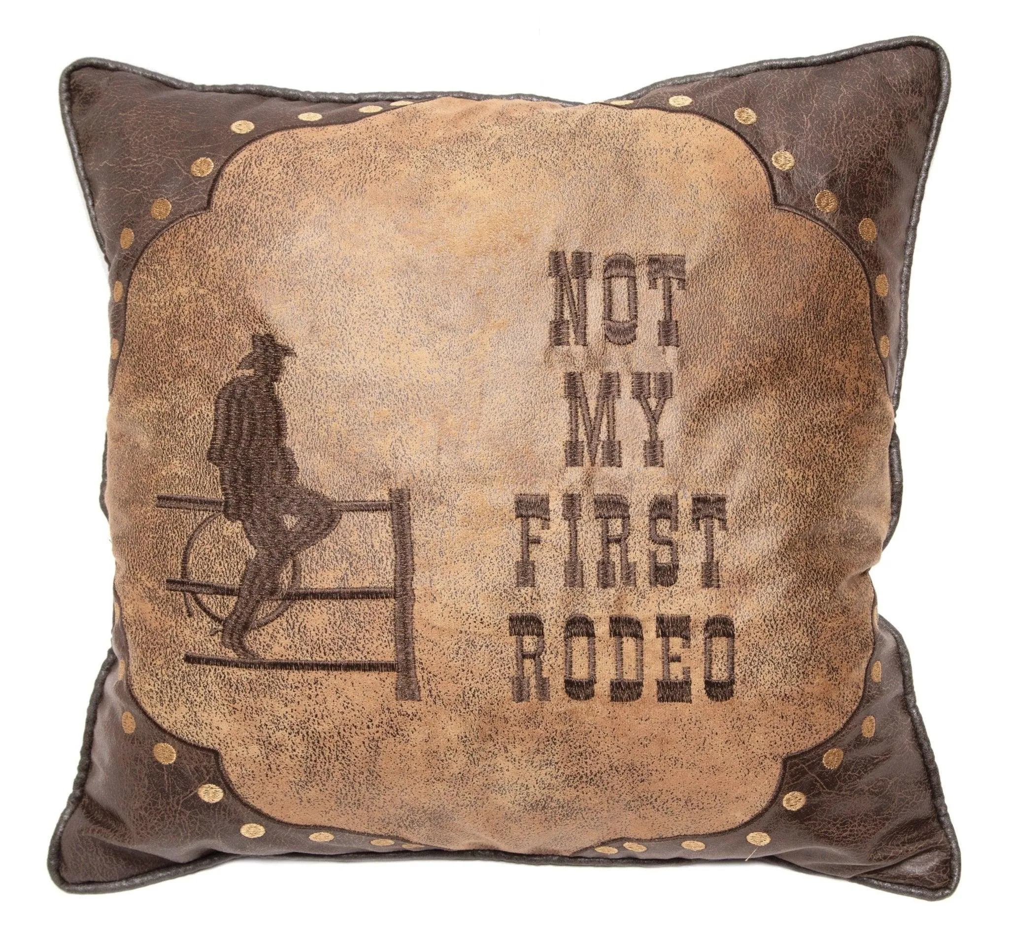 Rodeo Cowboy Faux Leather Pillow storage cart, utility cart