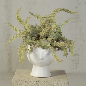 Rory Ceramic Face Vase - Matte White Vase,Ceramic Vase
